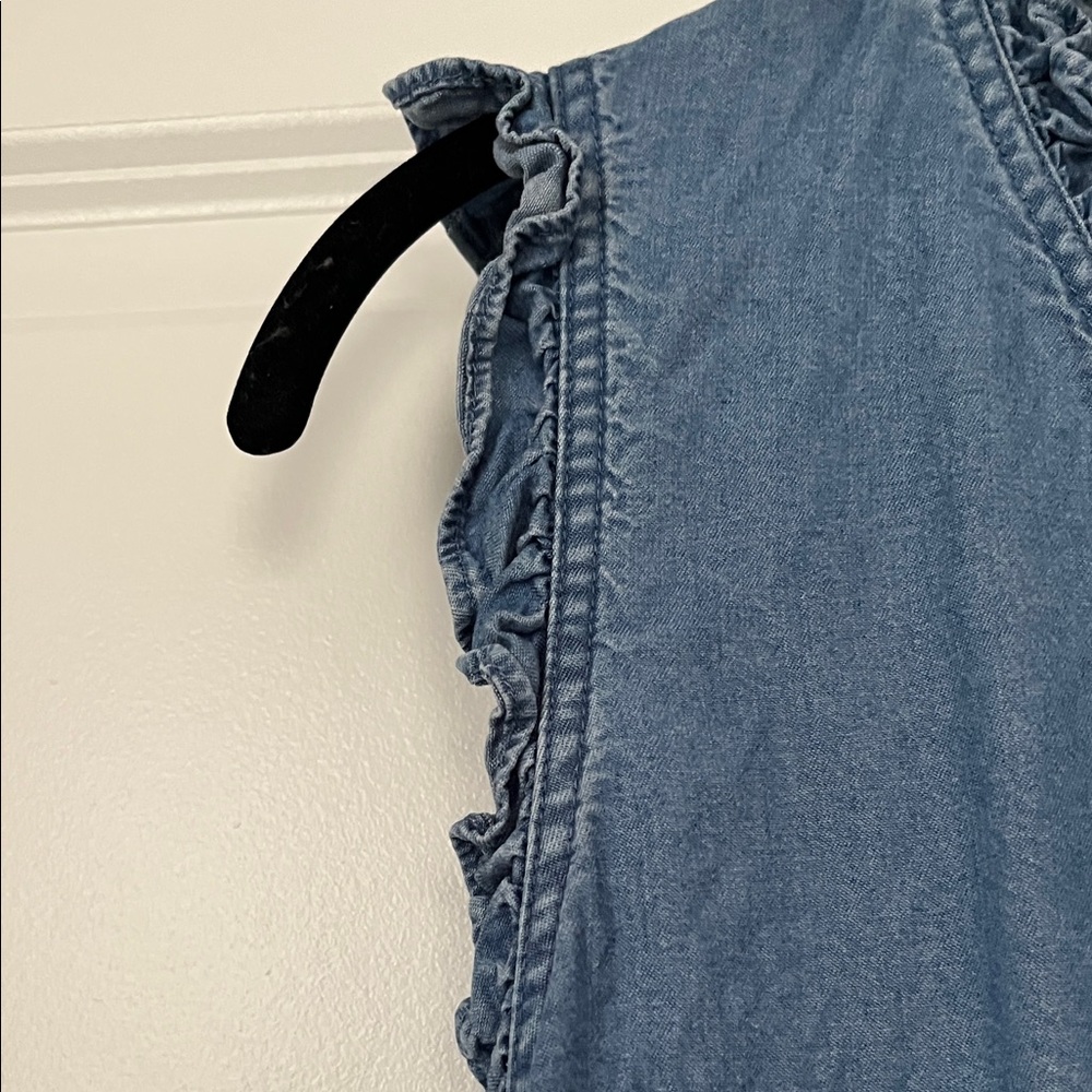LOFT Ruffled Blue Blouse - Picture 5 of 5